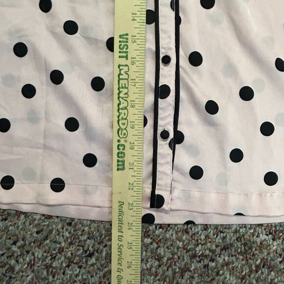 Kate Spade Pink with Black Polka Dots Satin Short Sleeve Capri Length Pajamas S - Picture 13 of 15